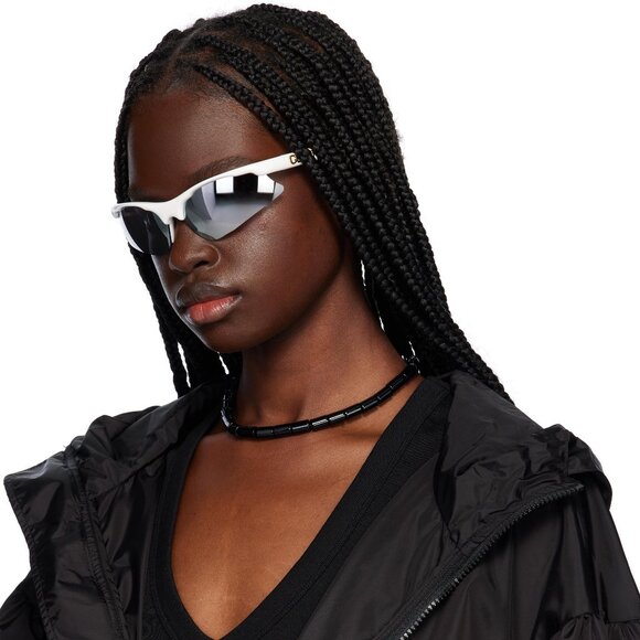 Gucci Women Sunglasses White Silver Mirror Mask GG1774S 002 BRAND NEW